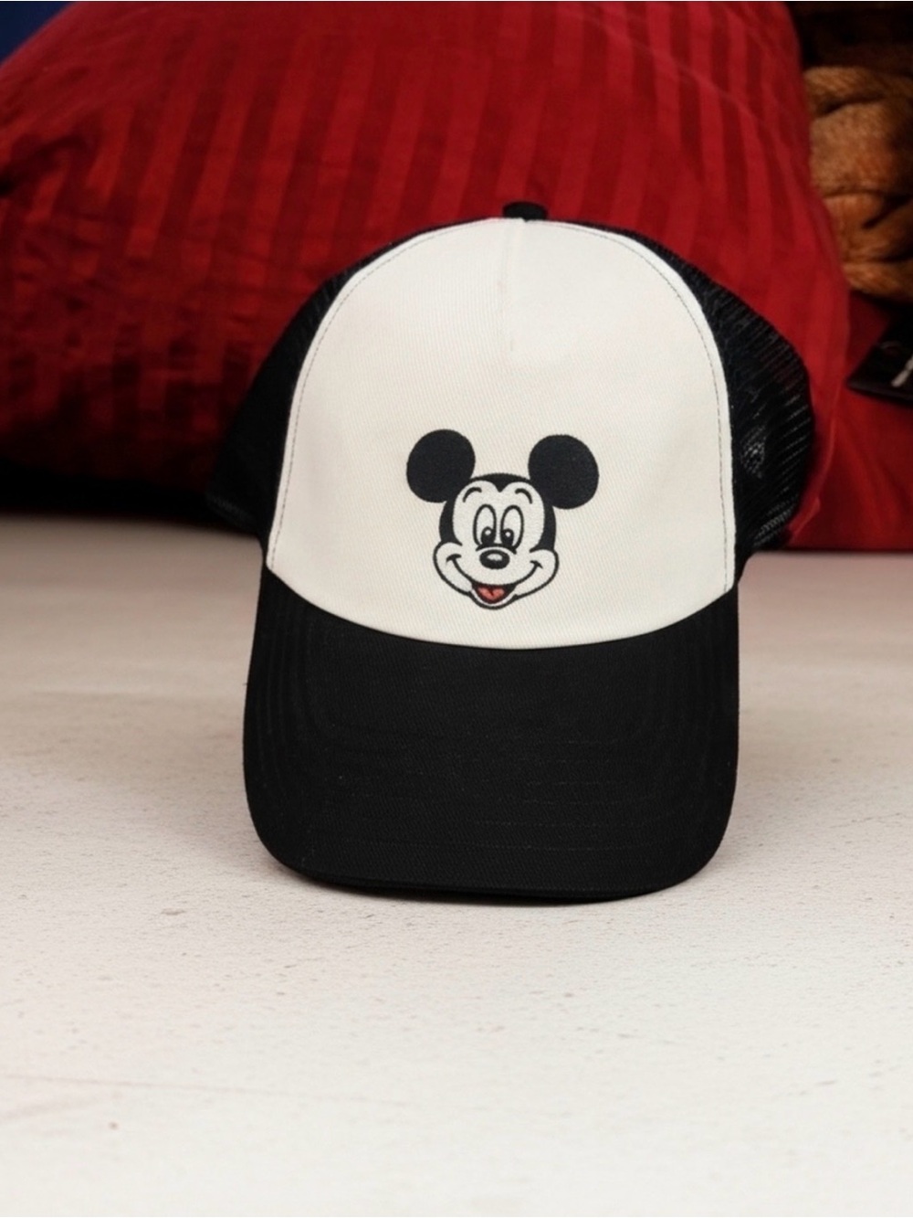 Mickey Mouse Black & White Adult Trucker Hat